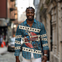 Bill Pickett Black Cowboy Long Sleeve Button Shirt Western American Heritage - Grunge Stars And Stripes