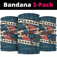 Bill Pickett Black Cowboy Neck Gaiter Western American Heritage - Grunge Stars And Stripes
