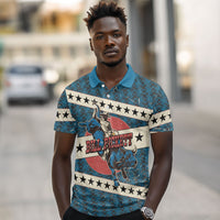 Bill Pickett Black Cowboy Polo Shirt Western American Heritage - Grunge Stars And Stripes