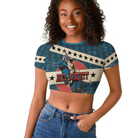 Bill Pickett Black Cowboy Raglan Cropped T shirt Western American Heritage - Grunge Stars And Stripes