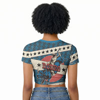 Bill Pickett Black Cowboy Raglan Cropped T shirt Western American Heritage - Grunge Stars And Stripes
