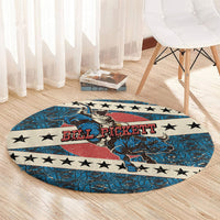Bill Pickett Black Cowboy Round Carpet Western American Heritage - Grunge Stars And Stripes