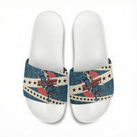 Bill Pickett Black Cowboy Slide Sandals Western American Heritage - Grunge Stars And Stripes