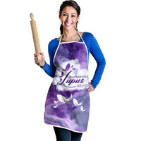 Lupus Awareness Month Apron Purple Ribbon Watercolor Galaxy Butterfly Floral Support Art