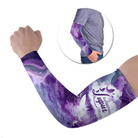 Lupus Awareness Month Arm Sleeves Purple Ribbon Watercolor Galaxy Butterfly Floral Support Art