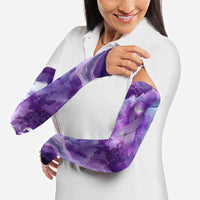 Lupus Awareness Month Arm Sleeves Purple Ribbon Watercolor Galaxy Butterfly Floral Support Art