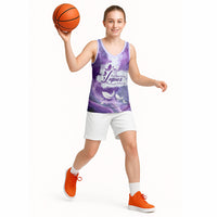 Lupus Awareness Month Basketball Jersey Purple Ribbon Watercolor Galaxy Butterfly Floral Support Art