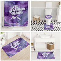 Lupus Awareness Month Bathroom Set Purple Ribbon Watercolor Galaxy Butterfly Floral Support Art