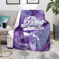 Lupus Awareness Month Blanket Purple Ribbon Watercolor Galaxy Butterfly Floral Support Art