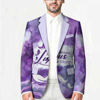 Lupus Awareness Month Blazer Purple Ribbon Watercolor Galaxy Butterfly Floral Support Art