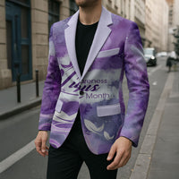 Lupus Awareness Month Blazer Purple Ribbon Watercolor Galaxy Butterfly Floral Support Art