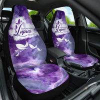 Lupus Awareness Month Car Seat Cover Purple Ribbon Watercolor Galaxy Butterfly Floral Support Art