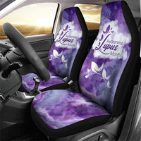 Lupus Awareness Month Car Seat Cover Purple Ribbon Watercolor Galaxy Butterfly Floral Support Art