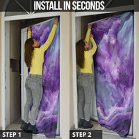 Lupus Awareness Month Door Cover Purple Ribbon Watercolor Galaxy Butterfly Floral Support Art