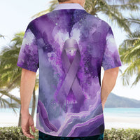 Lupus Awareness Month Hawaiian Shirt Purple Ribbon Watercolor Galaxy Butterfly Floral Support Art