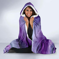 Lupus Awareness Month Hooded Blanket Purple Ribbon Watercolor Galaxy Butterfly Floral Support Art