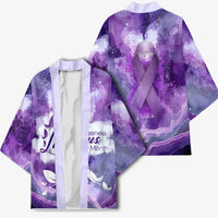 Lupus Awareness Month Kimono Purple Ribbon Watercolor Galaxy Butterfly Floral Support Art