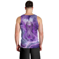 Lupus Awareness Month Men Tank Top Purple Ribbon Watercolor Galaxy Butterfly Floral Support Art