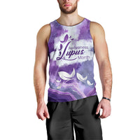 Lupus Awareness Month Men Tank Top Purple Ribbon Watercolor Galaxy Butterfly Floral Support Art