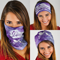 Lupus Awareness Month Neck Gaiter Purple Ribbon Watercolor Galaxy Butterfly Floral Support Art