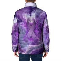 Lupus Awareness Month Padded Jacket Purple Ribbon Watercolor Galaxy Butterfly Floral Support Art