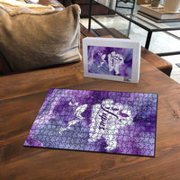 Lupus Awareness Month Puzzle Purple Ribbon Watercolor Galaxy Butterfly Floral Support Art