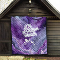 Lupus Awareness Month Quilt Purple Ribbon Watercolor Galaxy Butterfly Floral Support Art