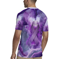 Lupus Awareness Month Rugby Jersey Purple Ribbon Watercolor Galaxy Butterfly Floral Support Art