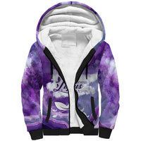 Lupus Awareness Month Sherpa Hoodie Purple Ribbon Watercolor Galaxy Butterfly Floral Support Art