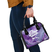 Lupus Awareness Month Shoulder Handbag Purple Ribbon Watercolor Galaxy Butterfly Floral Support Art