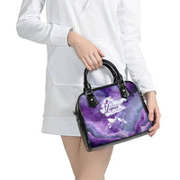 Lupus Awareness Month Shoulder Handbag Purple Ribbon Watercolor Galaxy Butterfly Floral Support Art