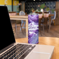 Lupus Awareness Month Skinny Tumbler Purple Ribbon Watercolor Galaxy Butterfly Floral Support Art