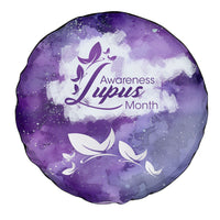 Lupus Awareness Month Spare Tire Cover Purple Ribbon Watercolor Galaxy Butterfly Floral Support Art
