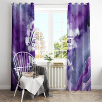 Lupus Awareness Month Window Curtain Purple Ribbon Watercolor Galaxy Butterfly Floral Support Art