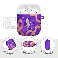 Lupus Awareness AirPods Case Her Fight Is My Fight - Purple Ribbon Butterfly Wave Style