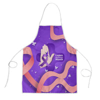 Lupus Awareness Apron Her Fight Is My Fight - Purple Ribbon Butterfly Wave Style