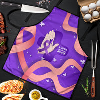 Lupus Awareness Apron Her Fight Is My Fight - Purple Ribbon Butterfly Wave Style