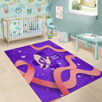 Lupus Awareness Area Rug Her Fight Is My Fight - Purple Ribbon Butterfly Wave Style