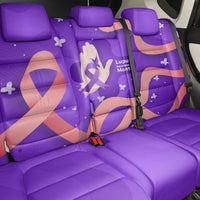 Lupus Awareness Back Car Seat Cover Her Fight Is My Fight - Purple Ribbon Butterfly Wave Style