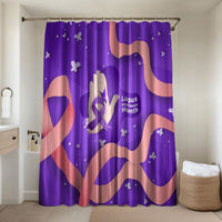 Lupus Awareness Bathroom Set Her Fight Is My Fight - Purple Ribbon Butterfly Wave Style