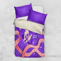 Lupus Awareness Bedding Set Her Fight Is My Fight - Purple Ribbon Butterfly Wave Style