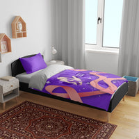 Lupus Awareness Bedding Set Her Fight Is My Fight - Purple Ribbon Butterfly Wave Style