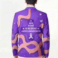 Lupus Awareness Blazer Her Fight Is My Fight - Purple Ribbon Butterfly Wave Style