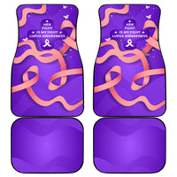 Lupus Awareness Car Mats Her Fight Is My Fight - Purple Ribbon Butterfly Wave Style
