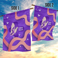 Lupus Awareness Garden Flag Her Fight Is My Fight - Purple Ribbon Butterfly Wave Style