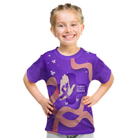 Lupus Awareness Kid T Shirt Her Fight Is My Fight - Purple Ribbon Butterfly Wave Style