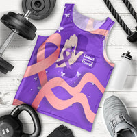Lupus Awareness Men Tank Top Her Fight Is My Fight - Purple Ribbon Butterfly Wave Style