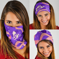 Lupus Awareness Neck Gaiter Her Fight Is My Fight - Purple Ribbon Butterfly Wave Style