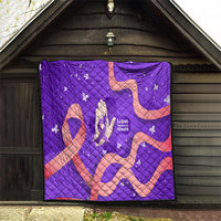 Lupus Awareness Quilt Her Fight Is My Fight - Purple Ribbon Butterfly Wave Style
