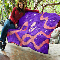 Lupus Awareness Quilt Her Fight Is My Fight - Purple Ribbon Butterfly Wave Style